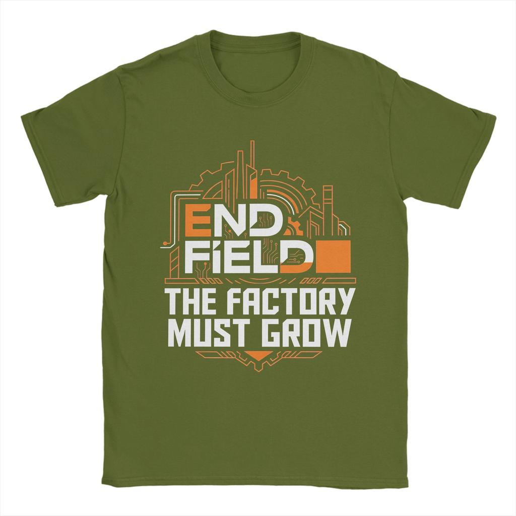 Arknights Endfield La Fabbrica Deve Crescere Meme Fabbrica Espansione Automazione Costruzione Infinita T-shirt 100% Cotone