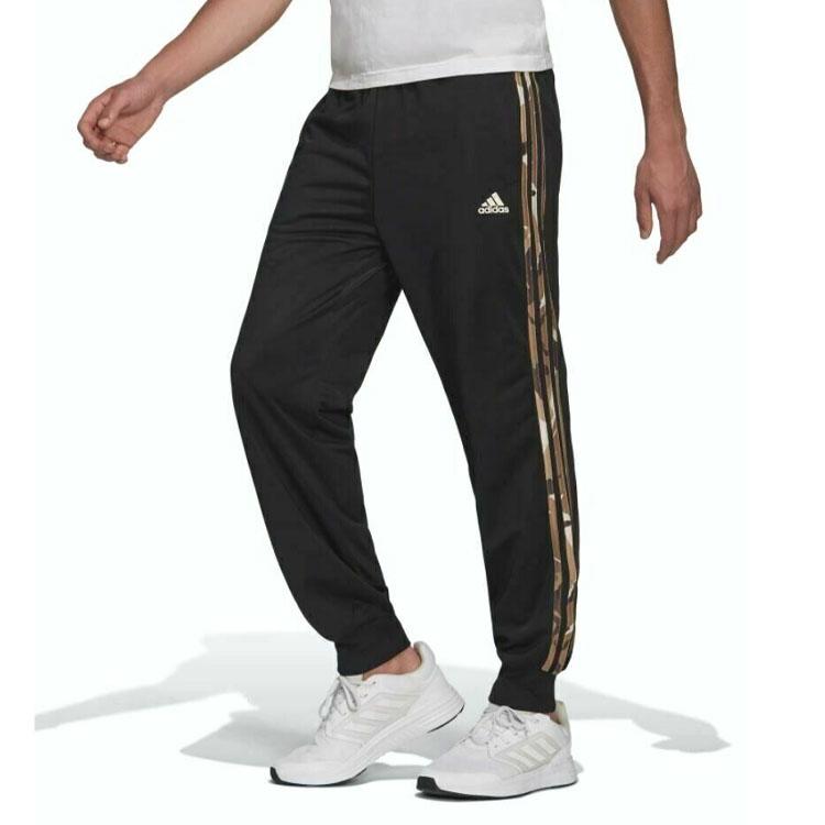 Adidas Contrast Stripe Knit Joggers Men Bottoms Black H48439