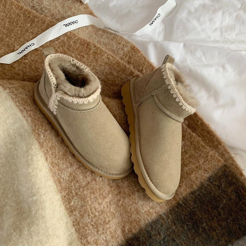 Snow boots women's 2025 new women's shoes winter fur integrated velvet cotton shoes Northeast thickened warm bread shoes