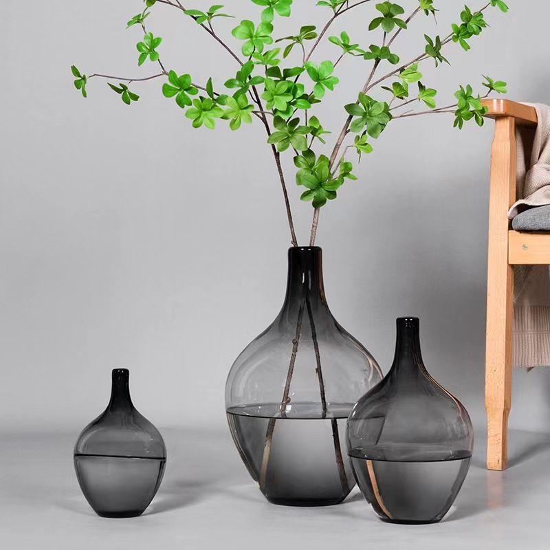 Transparent glas hydroponisk vas för blomsterarrangemang - Japansk klockblomma & Andromeda