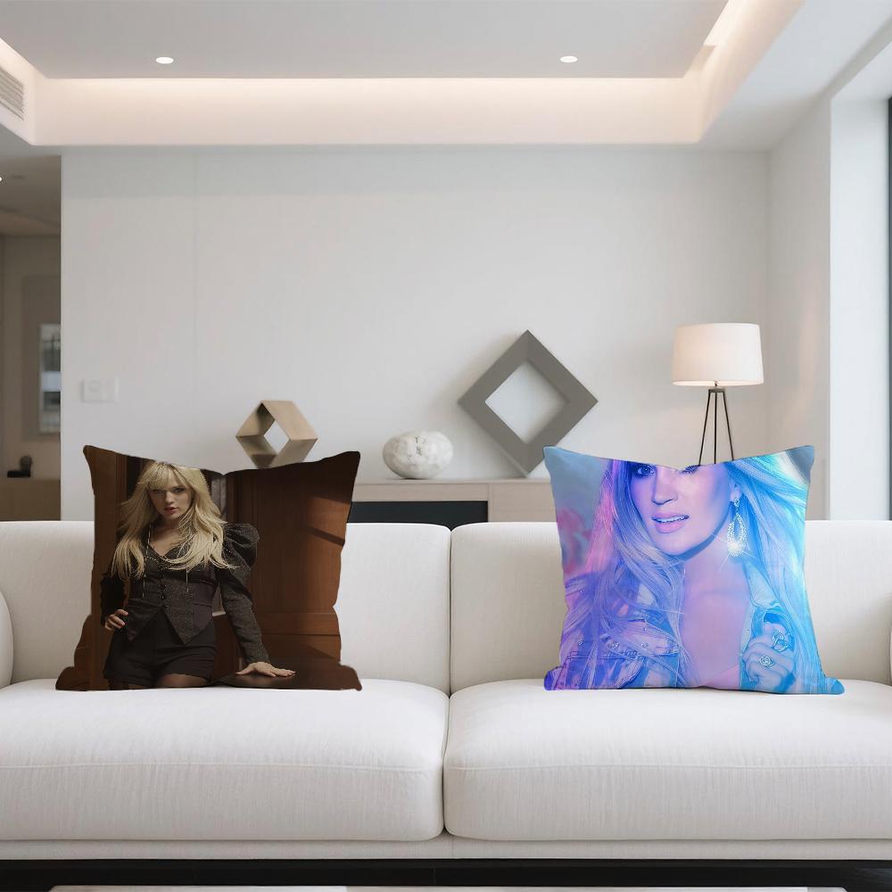 Singer C-Carrie Underwood cushion cover For Sofa Car Office Cafe Soft And Comfortable Double-Sided Printing Pillow Cover