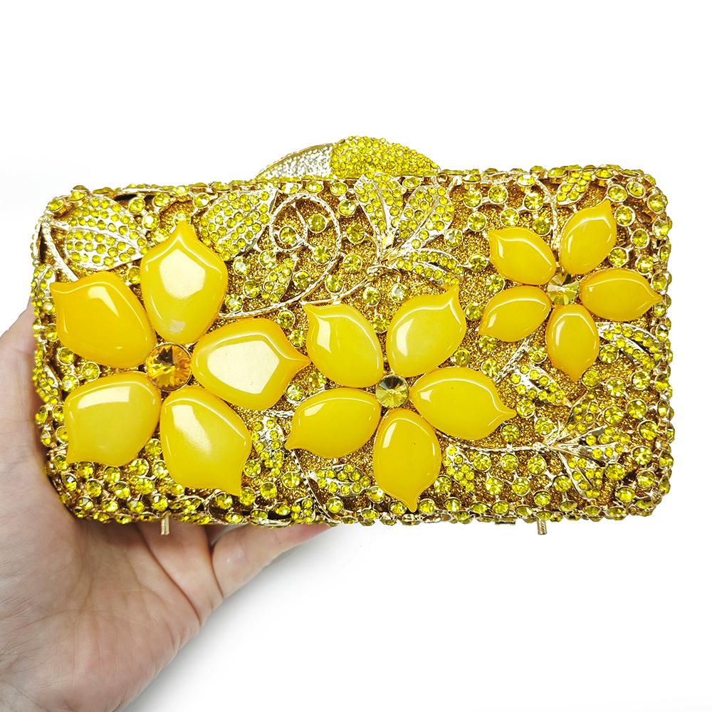 

Women Big Stone Crystal Evening Bags Purses Wedding Clutch Minaudiere Lady Rhinestones Handbags Ladies Gala Dinner Handbags 18cmX12cmX6cm жёлтый