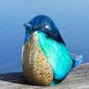 Glass Birds Figurines Handmade Art Bluebird Status Home Tabletop Centerpiece Decor Decorative Glass Blown Bird Figurines for