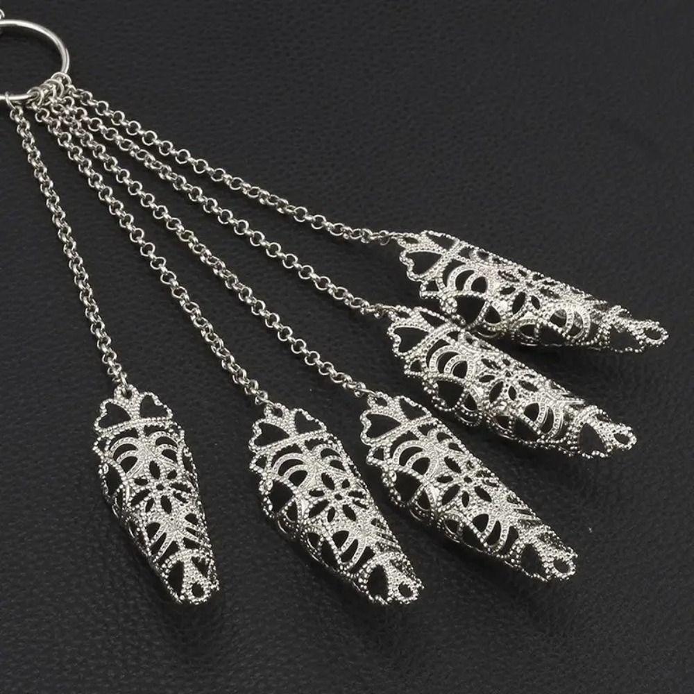 Exaggerated Mittens Bracelet Hollow Out Hand Back Chain Tapered Nail Chain Gothic Bracelet  Party