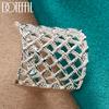 925 Sterling Silver Mesh Square Ring Fashionable Wedding Jewelry