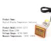 22mm Round Square LED Digital Thermometer Signal Lights Temperature Meter Detector Sensor  -20-199 Celsius 50-500V AC