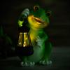 Solar Frog Garden Statue with LED Lantern Outdoor Yard Patio Decorative Piece Ideal for Mother's Day Or Housewarming Gifts