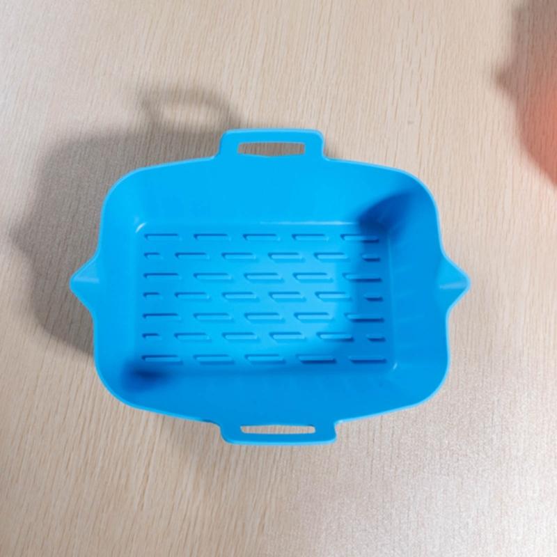 Rectangular Air Fryer Pad NonStick Silicone Mat Reusable Air Fryer Accessories Silicone Material 4 Colors for Air Fryer