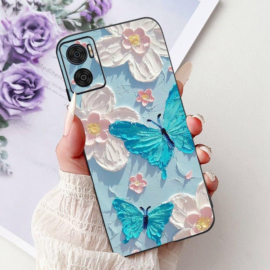 Phone Case For Motorola Moto E22 E22i E22s Motorola E20 E30 E40 E13 E14 Luxury Girly Cartoon Cover Soft Matte Silicone Capa