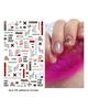 Autocollants 3D pour Nail Art, lignes ondulées abstraites colorées, décalcomanies à fleurs et feuilles florales, décoration d'ongles