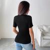 Women's Summer Decoration Decal Round Neck Short Sleeve Fashion T-shirt Top