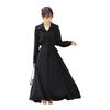 [Collecala] Spring Dress, Women's Long Sleeve, Beautiful One Piece Shirt, Waist Belt, Spring and Autumn Beautiful Long Dress, Bodan Down Body