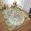Vintage World Map Carpet suitable as a non-slip mat for the living room or bedroom sofa