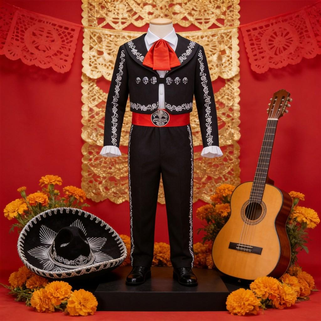 Da De Muertos Skeleton Costume For Men With Printed Design For Halloween Parties