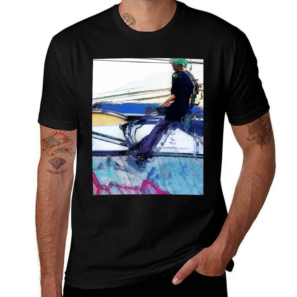 Hanging On Stunt Scooter Artwork Tshirt Casual Fashion Print Tee Top