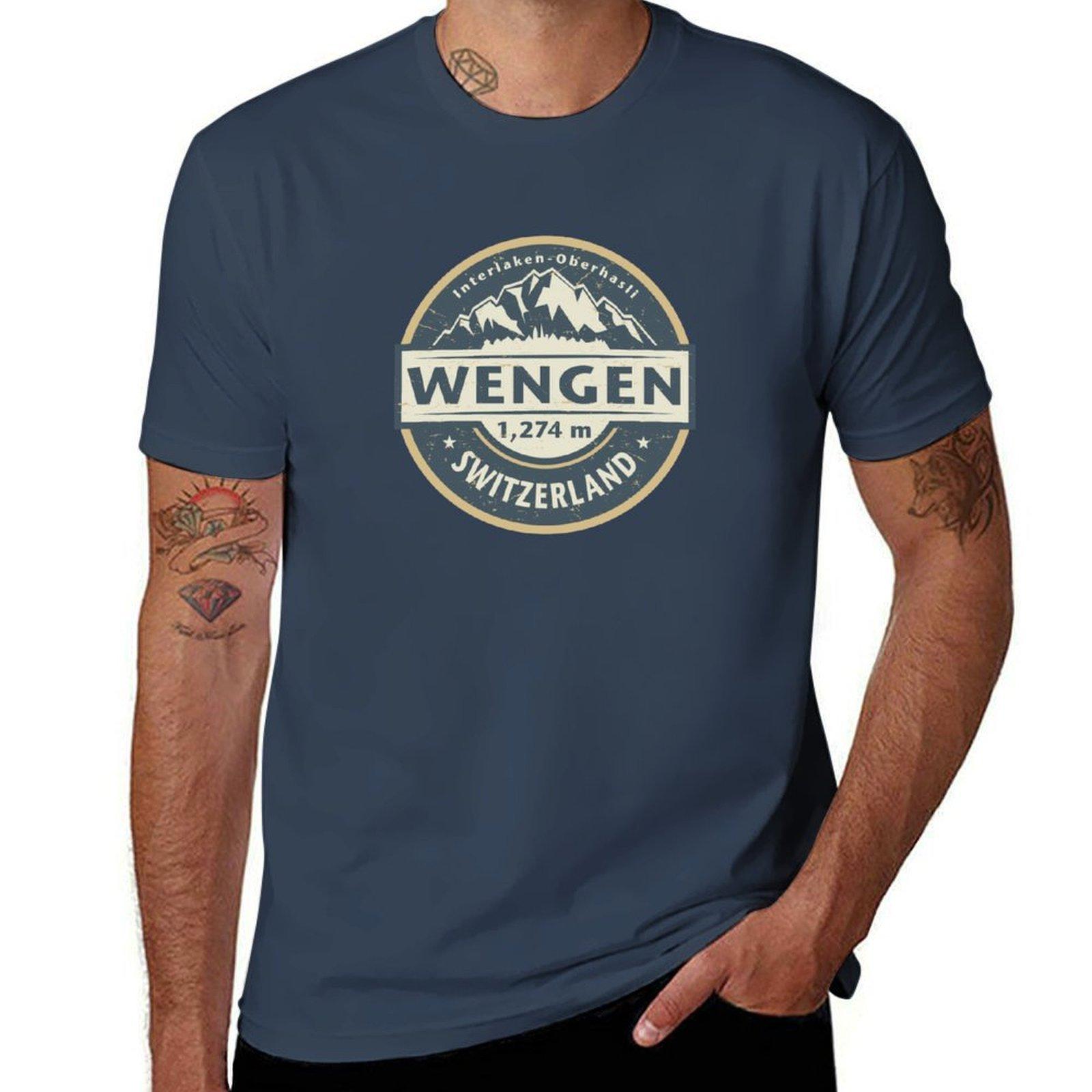 

Wengen Switzerland TShirt Retro Graphic Print TShirt S