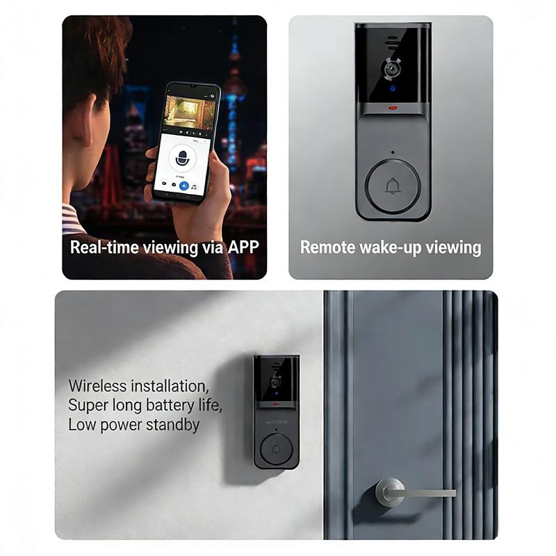 Tuya Smart Video-Türklingel App Kabellose Wifi-Fernbedienung Infrarot-Nachtsicht Zwei-Wege-Sprechanlage Überwachungskamera Türklingel