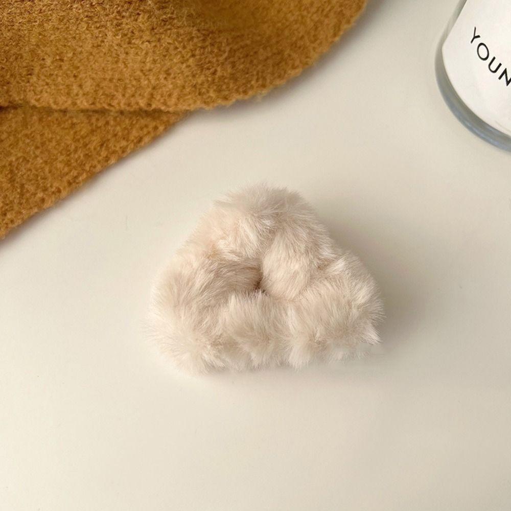 Lambhair Small Bear Ear Hair Claw Small Size Mini Cat Ear Hairgrip Plush Cat Ear Hair Clip  Daily