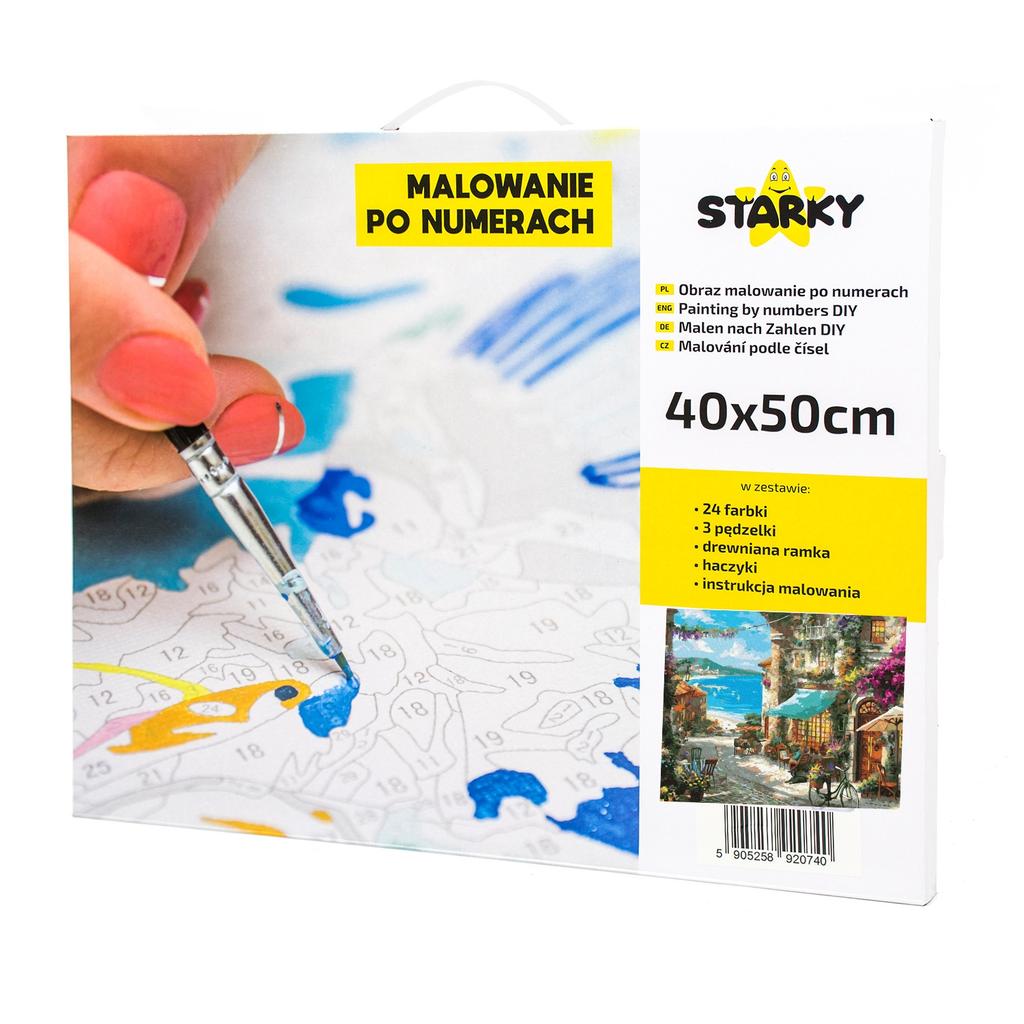 Painting by numbers for adults large format sea Italian cafe 40x50