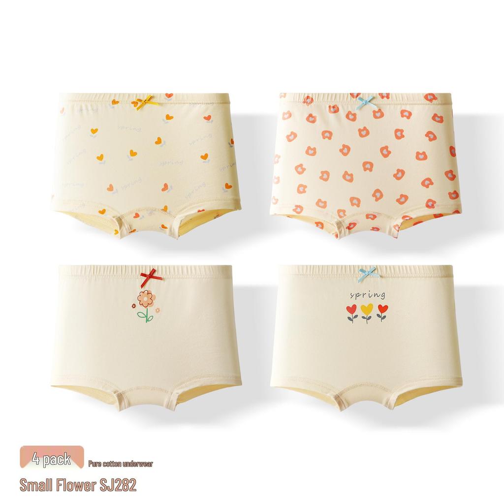 Pure Cotton Antibacterial Girls' Boxer Briefs - Class A, Autumn/Winter