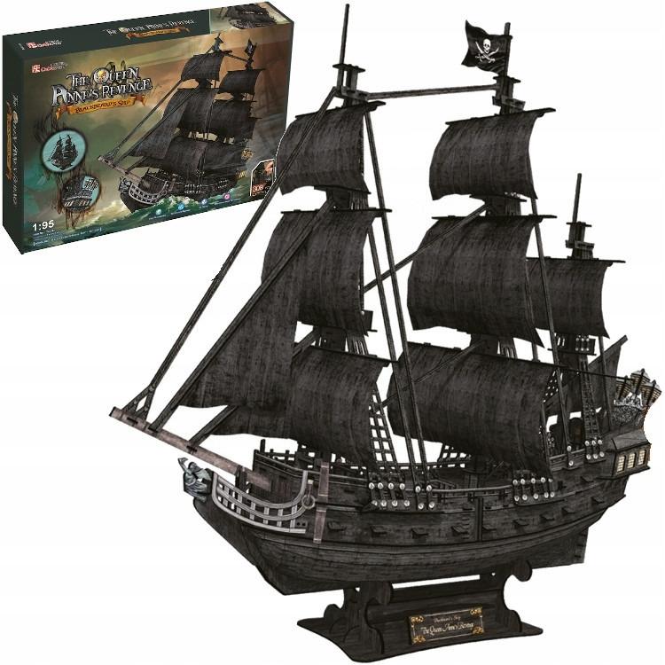 Puzzle divertente cubico 3d nave pirata vendetta della regina anna 308 elementi t4018h
