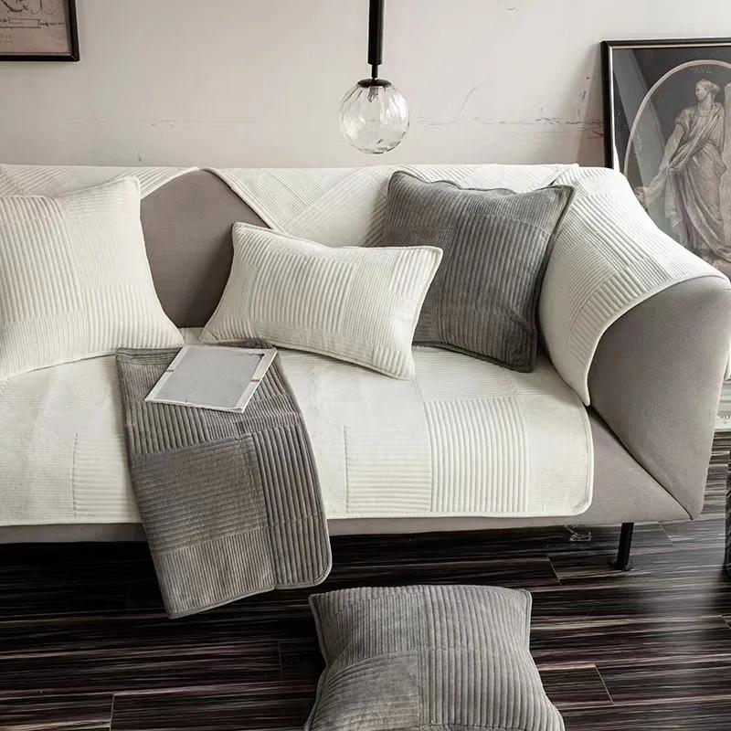 Coperta da Divano Combinazione Multi-taglia Protezione Divano Calda Morbida Corto Peluche Pile Copridivano/Divano