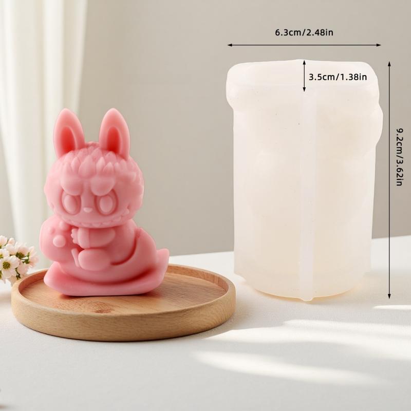 Labubu Aromatherapy Candles Silicone Mold Demolding Heat-Resistant Diy Chocolate Ice Baking Mold