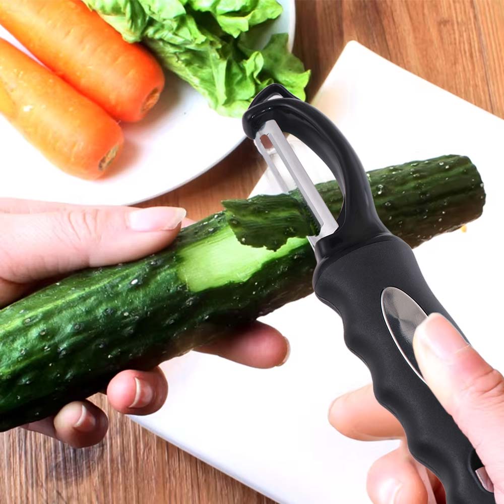 Soft Grip Handle Peeler 2-in-1 Stainless Steel Peeler Swivel Vegetable Peeler  Food Preparation