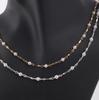 14K Gold Filled Dapped Bar Chain Beaded 3-3.5mm Fresh Water Pearls for DIY Permanent Handmade Necklace Bracelet Jewelry Making