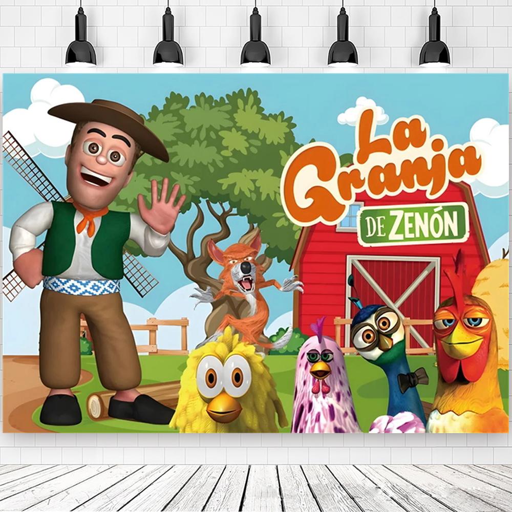 Yeşil Çimen Çiftliği Temalı La Granja De Zenon Arka Plan Parti Arka Planı Özel Dekore Edilebilir Çocuklar İçin 1. Doğum Günü Bebek Partisi Fotoğraf Arka Planı