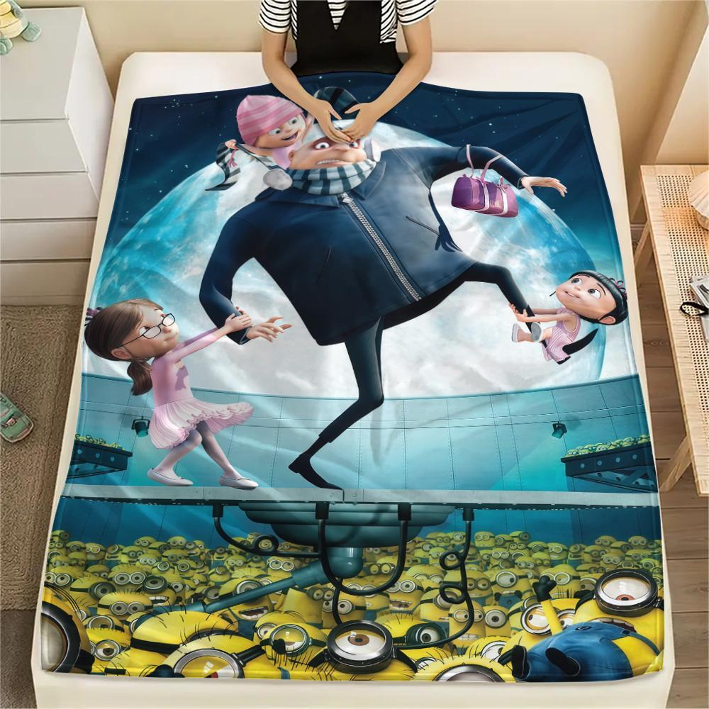 Gru & Minions Blanket, Cozy Warm Fabric, Living Room Home Decor, Unique Fan Gift.chl 75x90cm