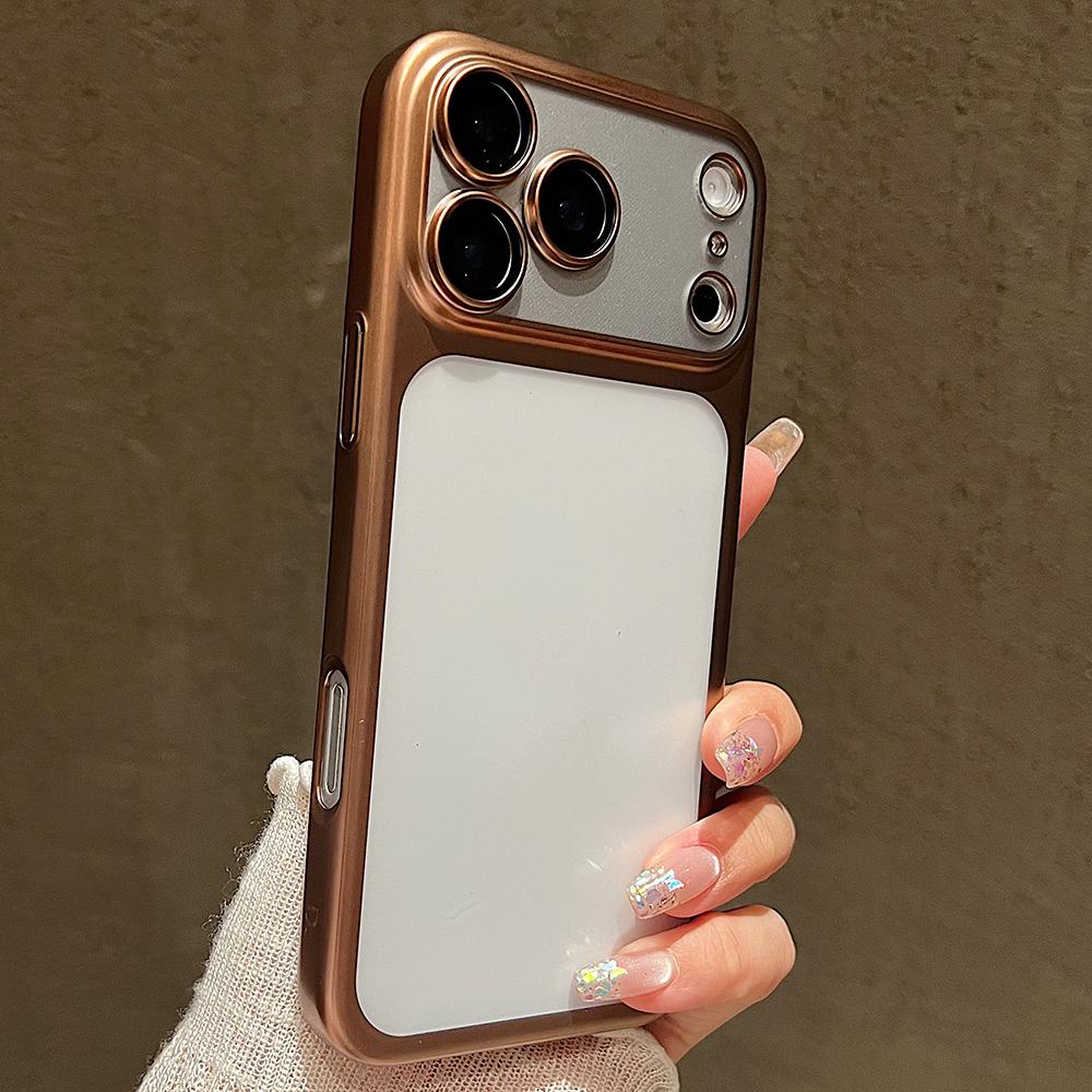 Capa de Telefone Transparente Galvanizada Para iPhone 17 16 15 14 13 Pro Max 17 Air Frame Galvanizado Película Protetora para Lente Capa Anti-queda