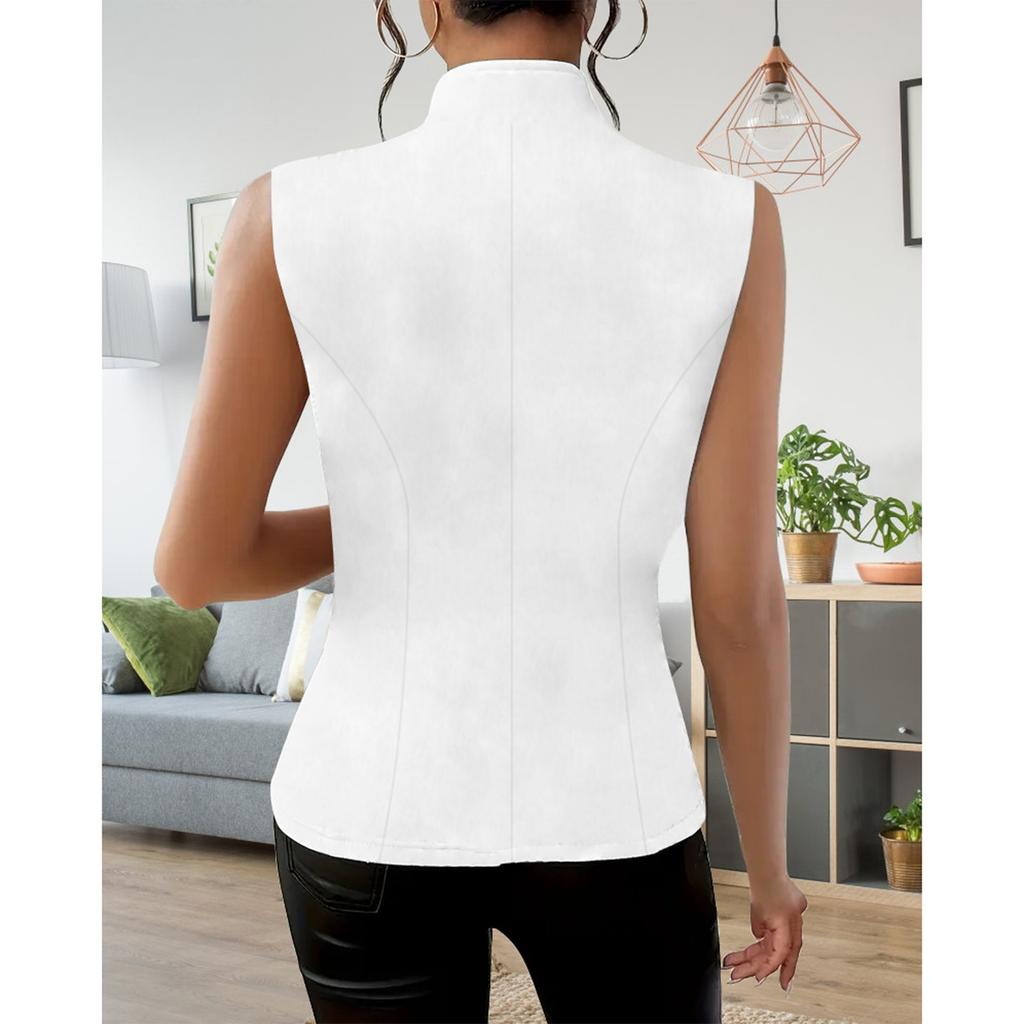 Women's Fashion Solid Color Commuting Button Vest Vest Top