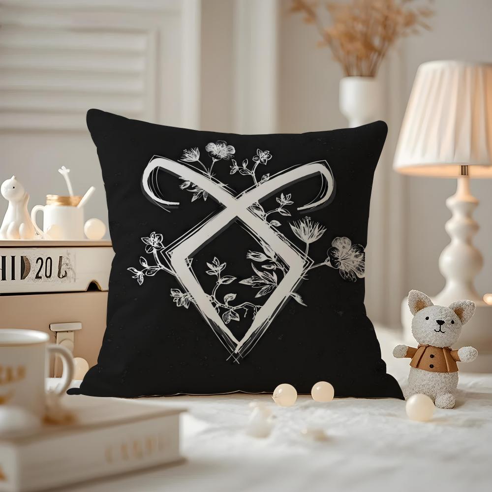 Hot TV SShadowhunters Cushion Cover Antidustmite Pillowcase Invisible zipper silky short plush Sofa cushion cover