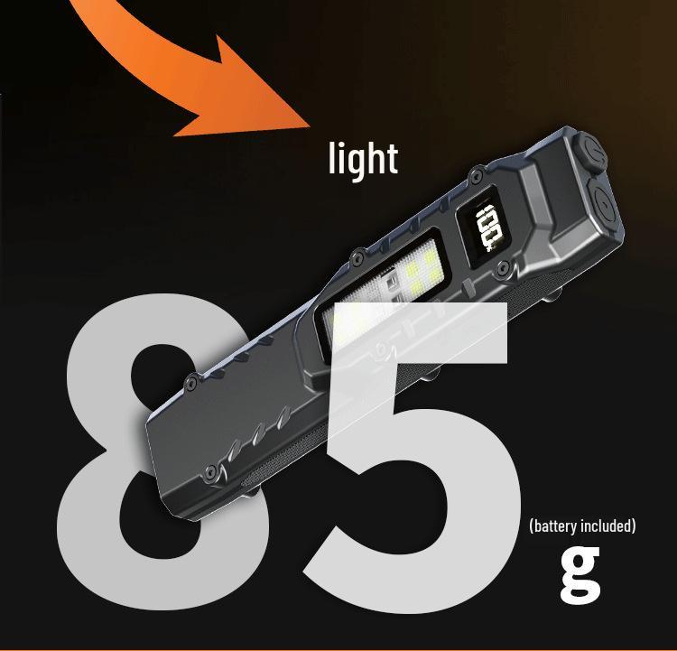 Ultra-Thin Rechargeable Tactical Flashlight: High-Intensity, Super Bright Self-Defense & Outdoor Work Light