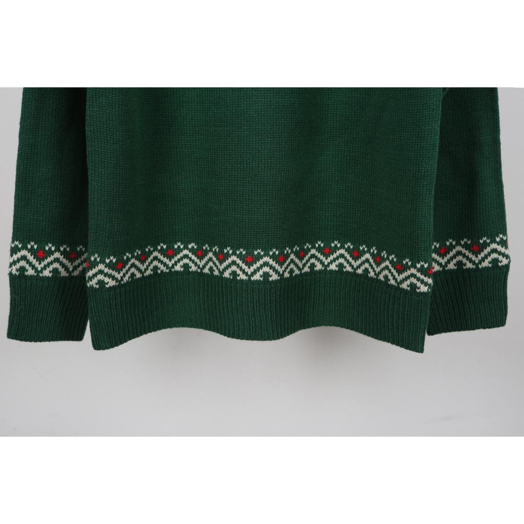 Winter New Christmas Sweater for Women, O-Neck Tree Pattern, Green Knitwear