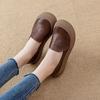 Soft surface soft sole handmade women's shoes comfortable foot flat sole single shoes casual leather shoes