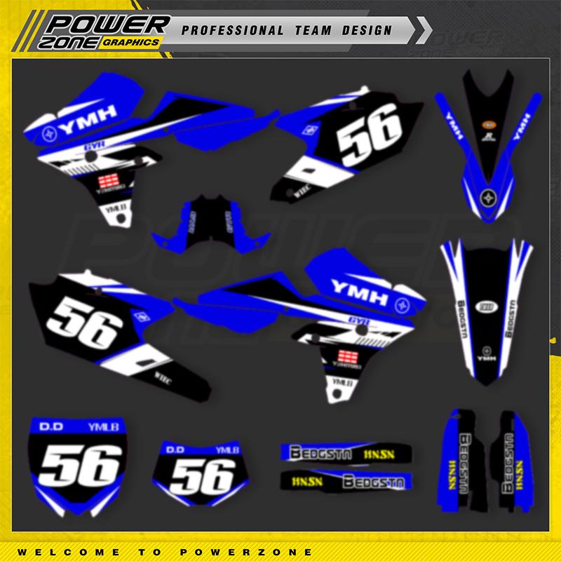 PowerZone Custom Team Graphics Backgrounds Decals Stickers Kit For YAMAHA 14-18 YZ250F 15-18 YZ250FX WRF250 14-17 YZ450F