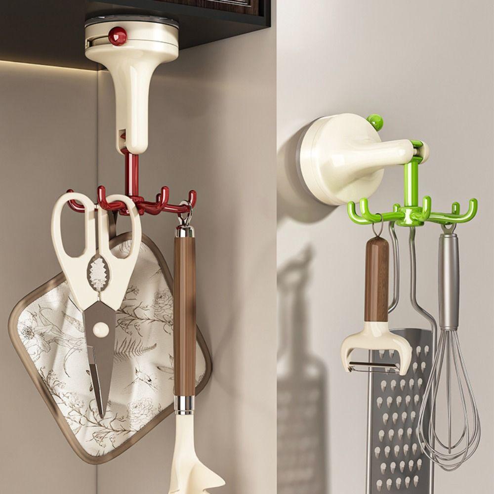 360° Rotating Kitchen Suction Cup Hook Dopamine Wall Mounted Storage Hook  Bathroom