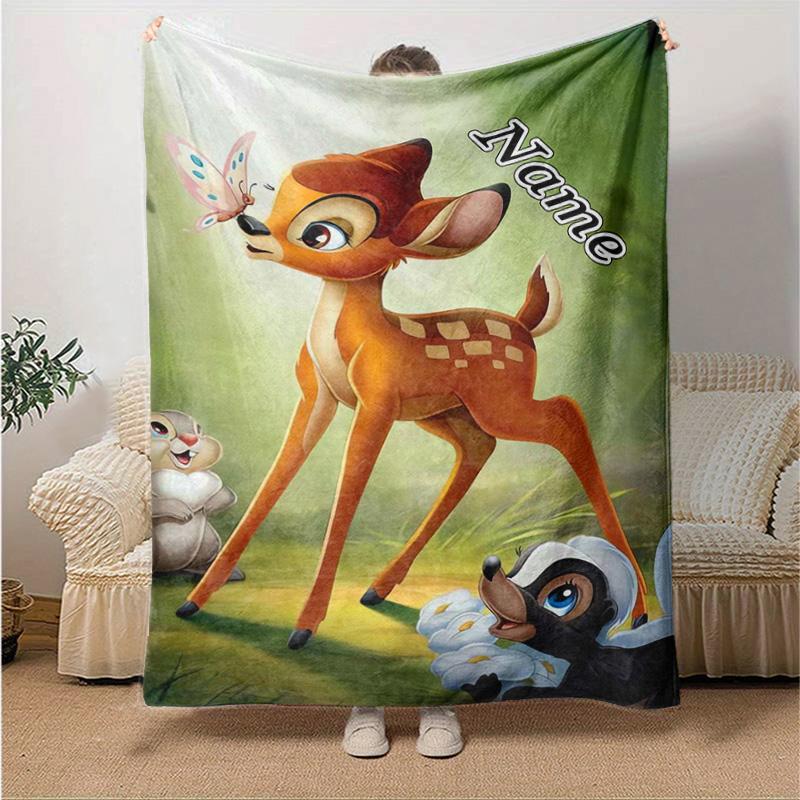 Custom 1pc Bambi Friends Adventure Blanket, Soft And Comfortable Blanket, Casual Warm, Camping Travel Blanket, Birthday Gift Q9103