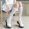 Sexy lolita socks summer thin lace calf socks women spring bow mid tube stacking socks jk