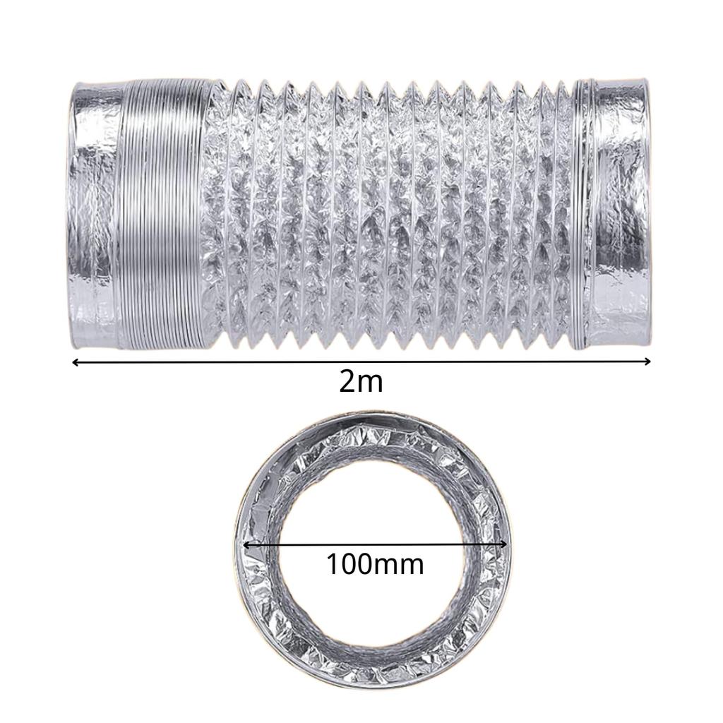 SLMYCAO Exhaust Duct Hose, Aluminum Telescopic Exhaust Hose, For Ventilation, Exhaust, Diameter 3.9 inches