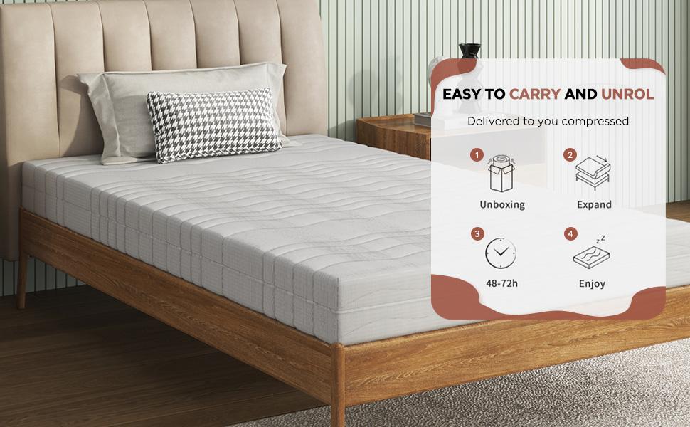 Comfort Foam Mattress 160x200 cm, Foam Core with Nubs, 3D Air Mesh Cover & 100g Fleece, Orthopedic Lying Pad, Vacuum-Packed