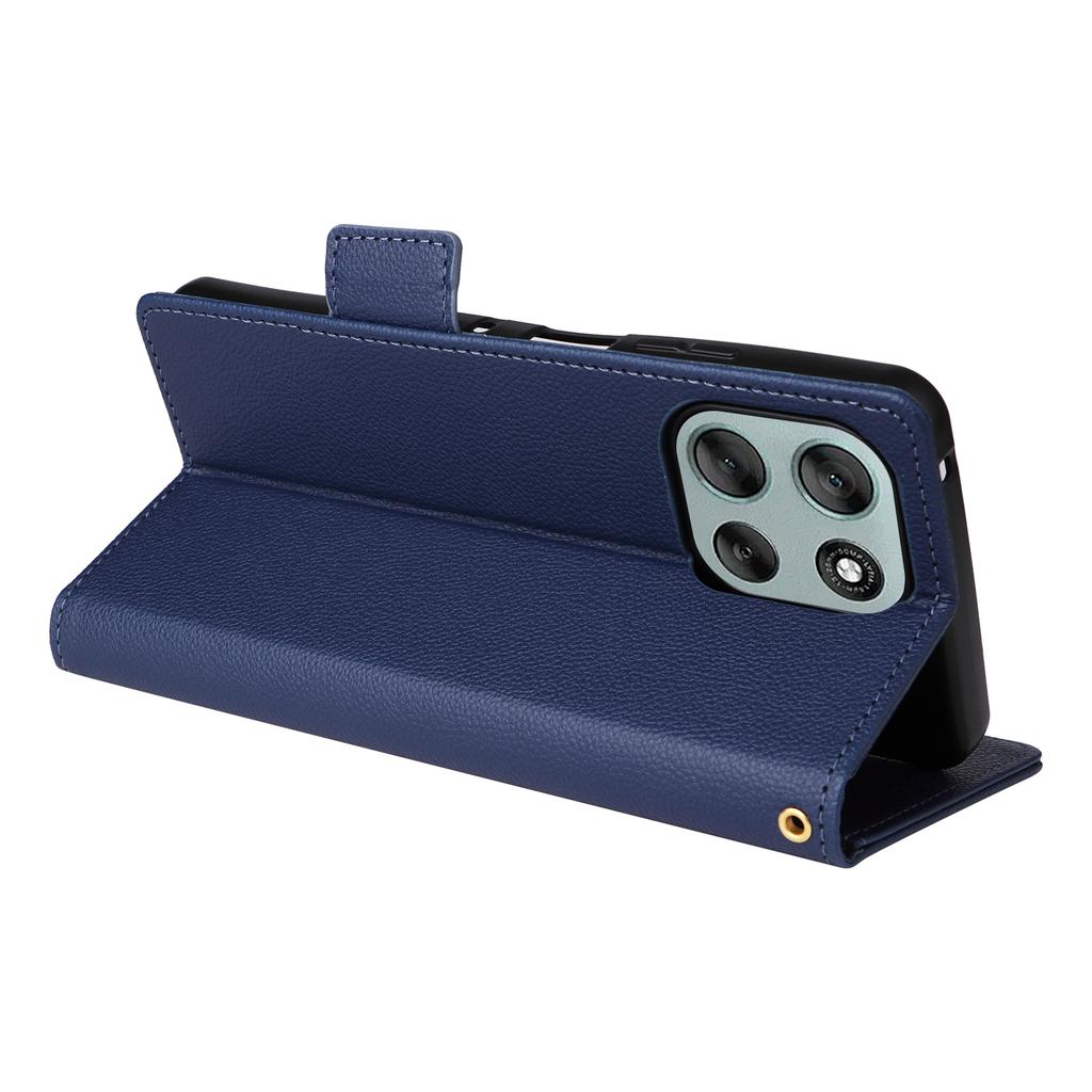 For Motorola Moto G56 5G Case with Wrist Strap Litchi Texture PU Leather Wallet Phone Cover