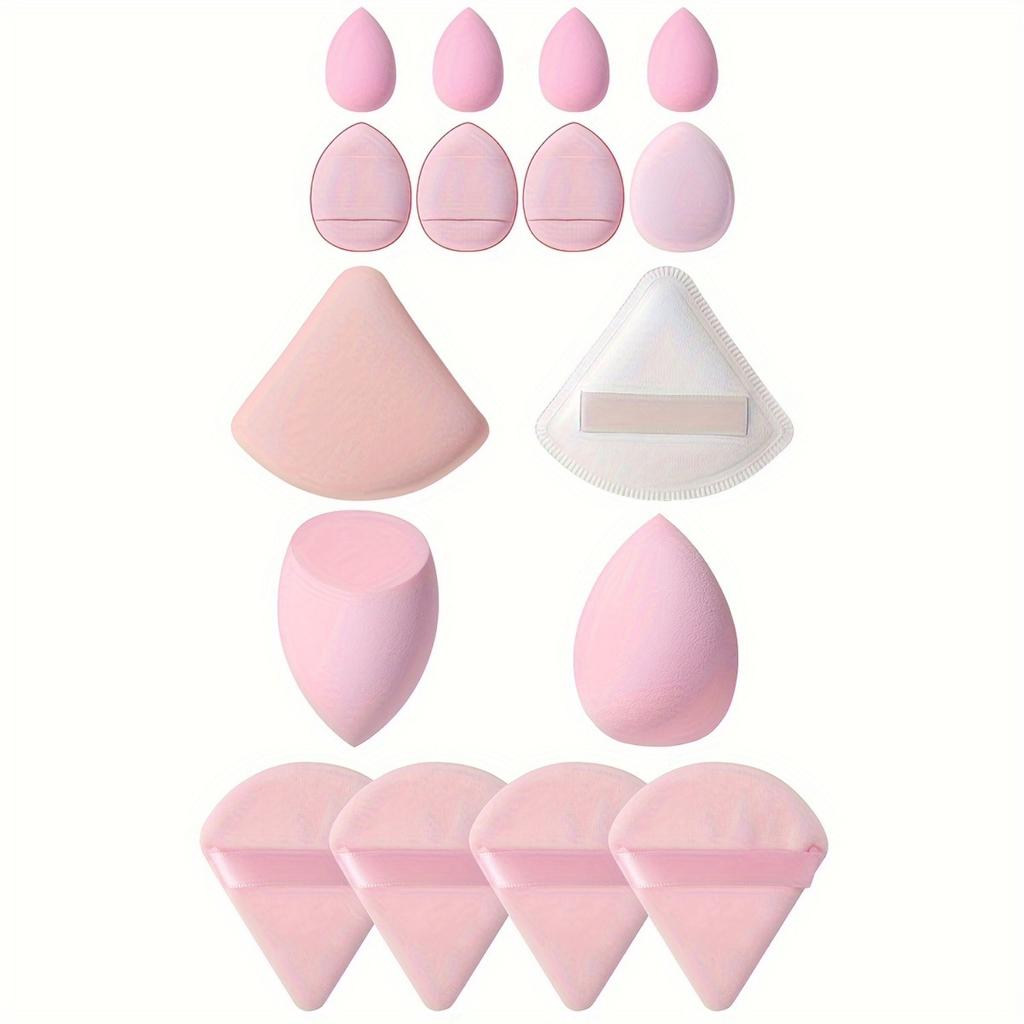 16pcs Candy Makeup Sponge Set Velour Powder Puff Dual Use for Liquid Cream Powder Foundation All Skin Types Reusable Beauty Egg