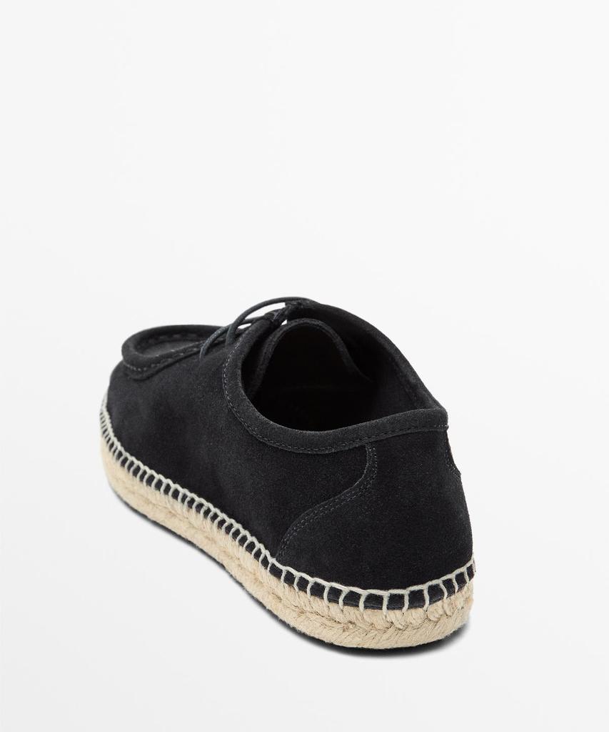 Massimo Dutti Split Suede Stitch Detail Jute Shoes