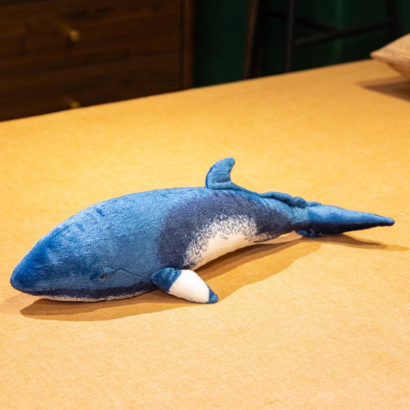 Simulated Whale Throw Pillow Plush Toy Doll Blue Whale Doll Boy Accompanies Soothing Doll