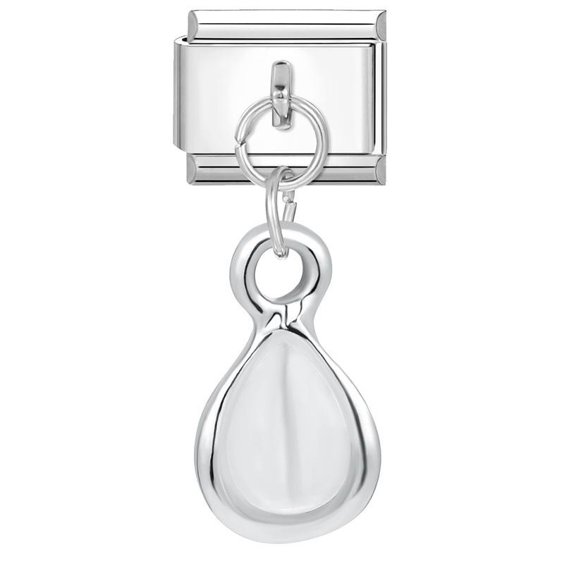 Modular Italian Steel Diamond Charm Bracelet - Personalized Handmade Jewelry Accessory