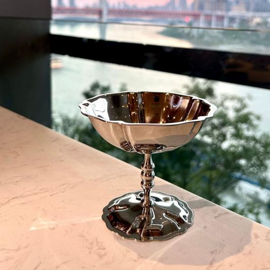Stainless Steel Dessert Cup Retro Ice Cream Bowls Elegant Sorbet