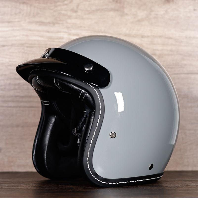 Retro Motorcycle Helmet Men's and Women's Electric Vehicle Scooter 3/4 Half Helmet